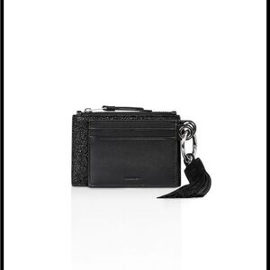 AllSaints Dive Glitz Leather Key Fob Card Holder Wallet